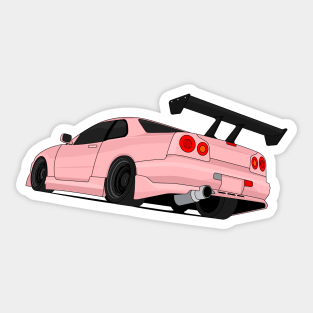 SKYLINE GTR R34 PINK Sticker